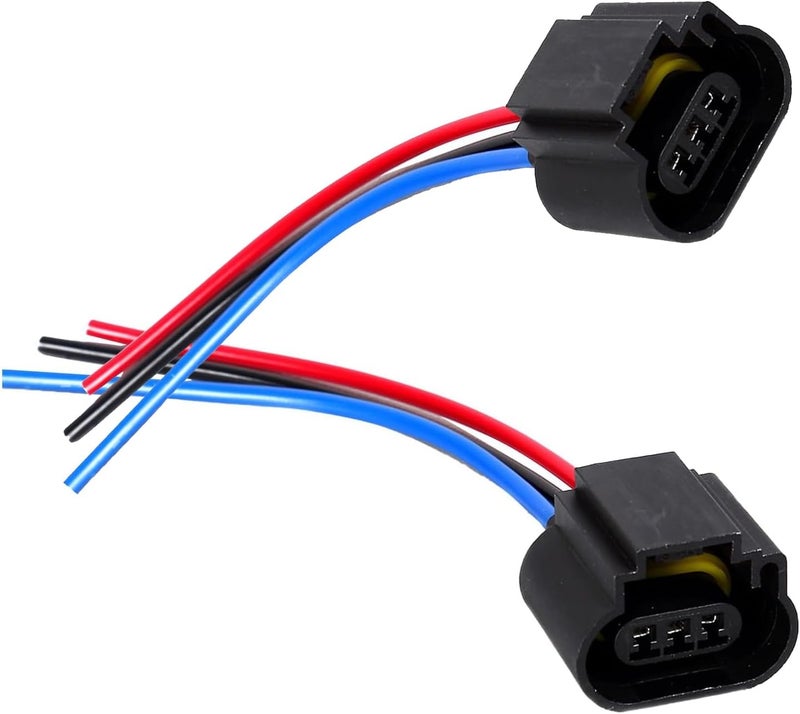 Downhill 2 PCS H13/9008 Female Socket Harness Connectors, Signal Light Plug Harness, for H13/9008 Light Bulb Connector Replacement (Black) - Image 1